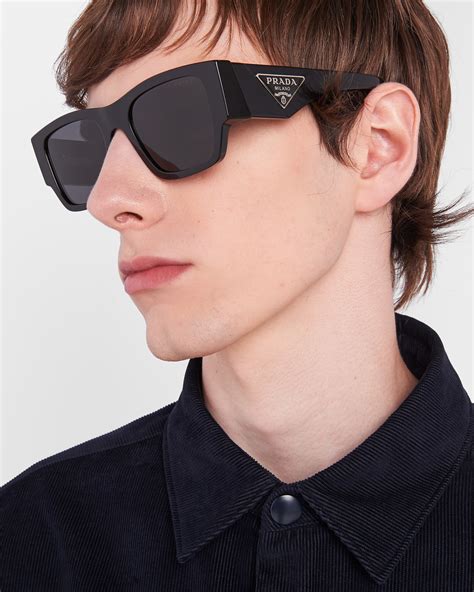 Slate Gray Lenses Sunglasses With Triangle Logo.